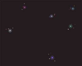 html5canvas卫星粒子碰撞动