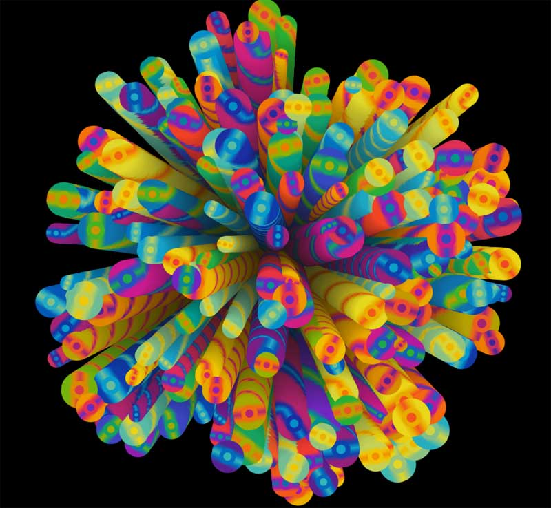 html5canvas彩色万花筒动画
