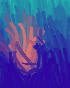 html5canvas海草舞动画特效