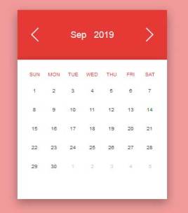 html5css3简洁的日历表代码