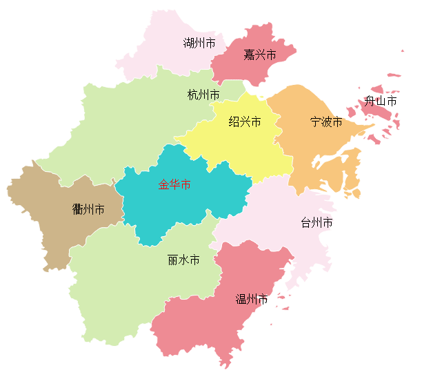 html5svg浙江地图map省市地