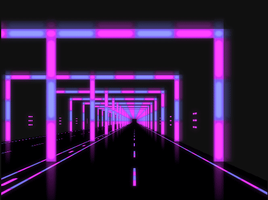 html5canvas穿梭霓虹灯街道