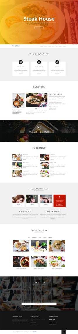 html5响应式的美食餐厅网站动画模