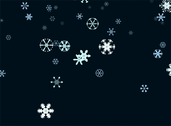 html5canvas漂亮的雪花飘落