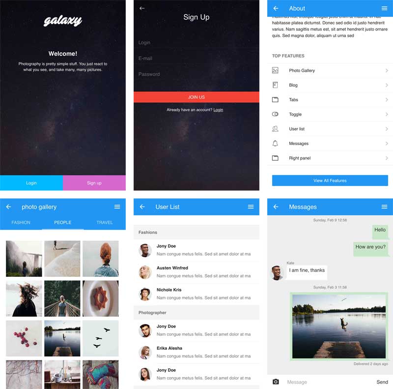 html5响应式的博客手机登录app