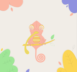 html5svg可爱的变色龙动画特效