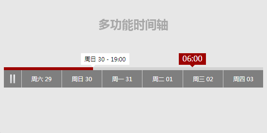 jquery带播放进度条的时间轴样式