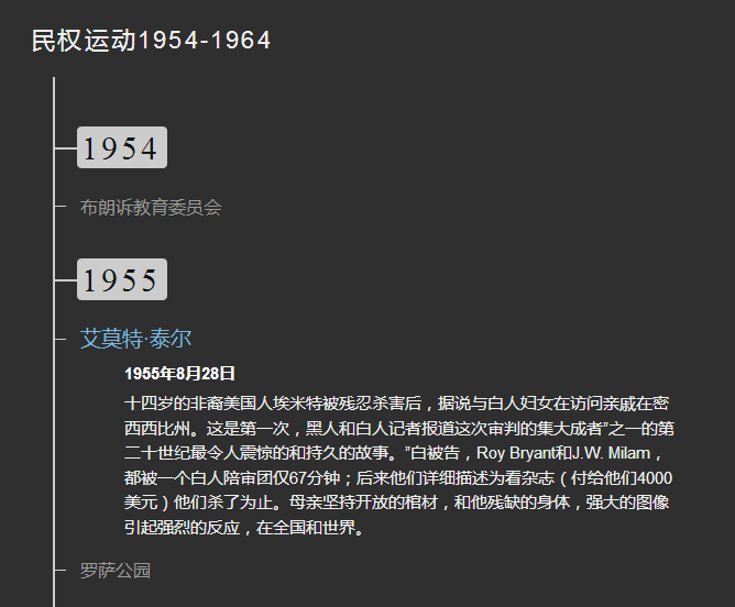 jquery简单竖直的线性时间轴代码