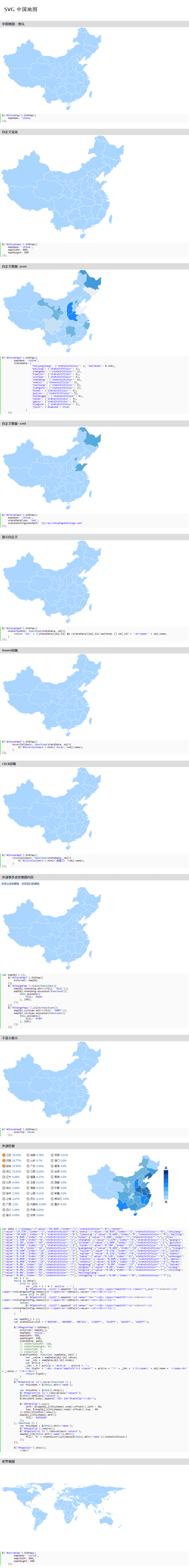 jquerysvg地图插件自定义数据