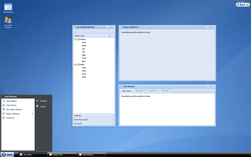 Extjs框架模拟Windows桌面