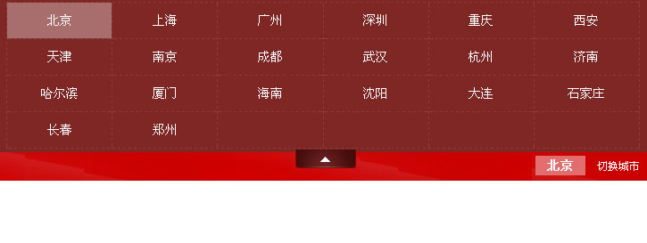 jquery拉手团购网站顶部城市切换