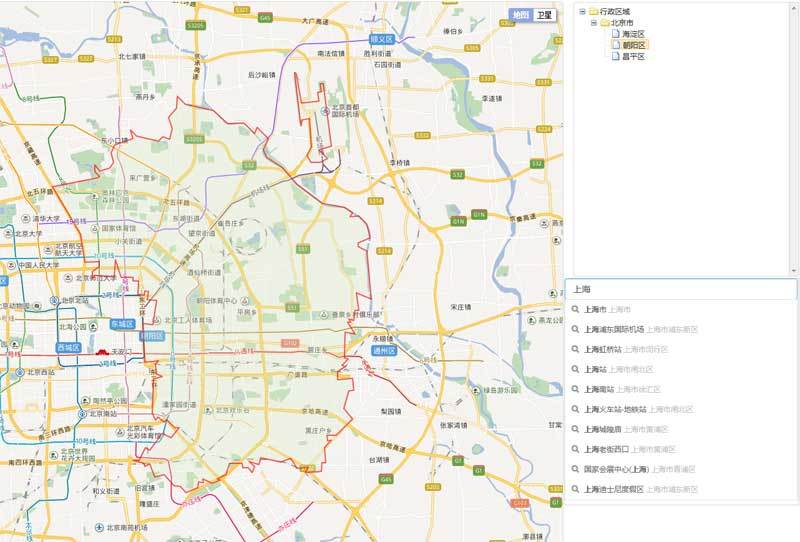 jQuery百度地图API搜索定位地