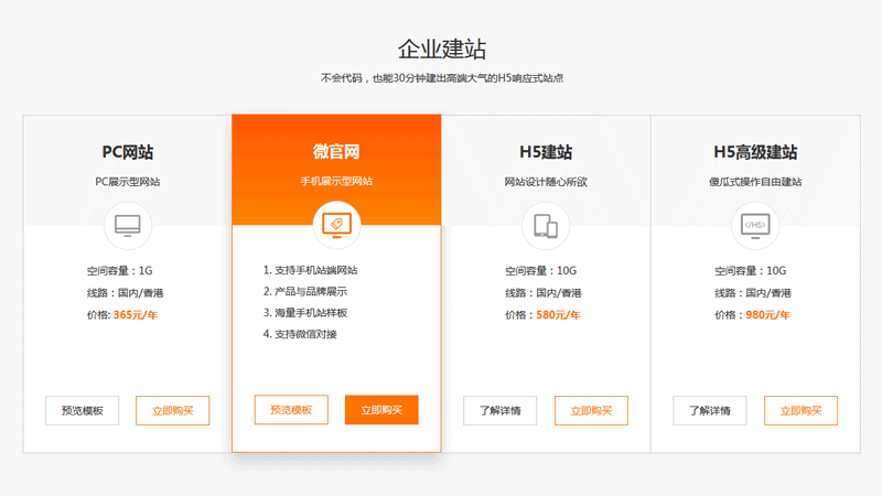 jQuery实用的企业建站产品网格布